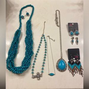 Huge Paparazzi turquoise bundle with necklaces and earrings